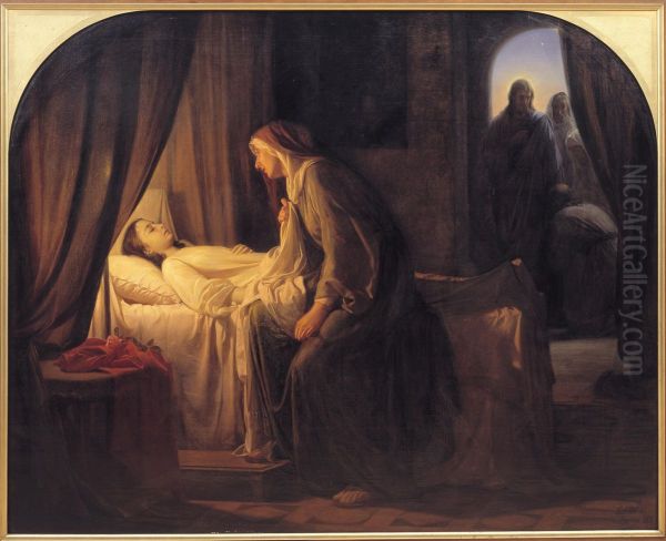 The Daughter of Jairius Oil Painting by Carl Heinrich Bloch