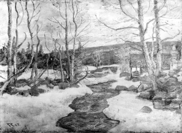 April at Lillehammer Oil Painting by Frederik Collett