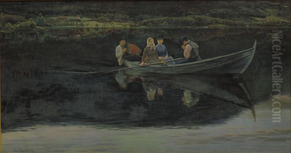 Skt. Hansaften i Norge Oil Painting by Christian Skredsvig