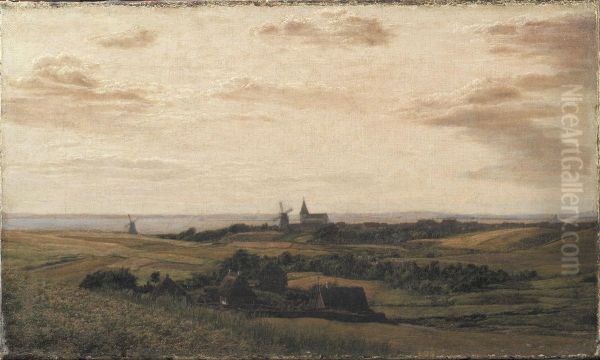 View towards Assens Oil Painting by Dankvart Dreyer
