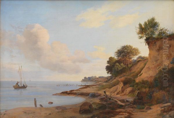 Strandparti i naerheden af Tarbaek Oil Painting by Anders Christian Lunde