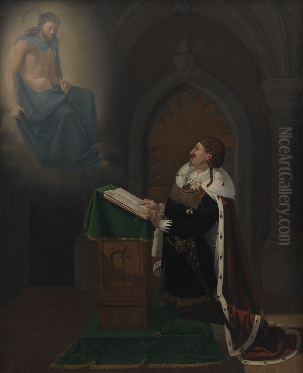 Christian IV's Vision at Rothenburg Castle Oil Painting by Ditlev Blunck