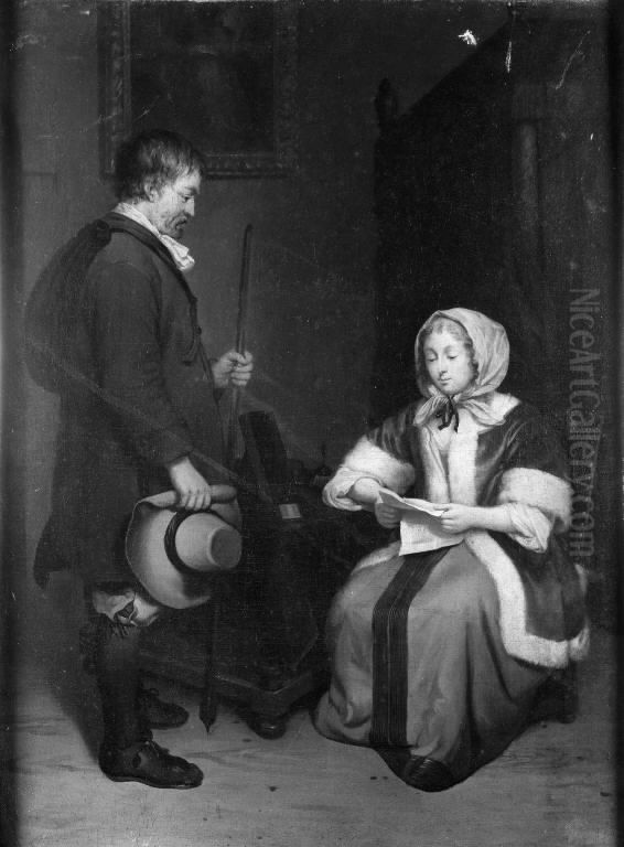 Domestic Scenery Oil Painting by Gerard Ter Borch