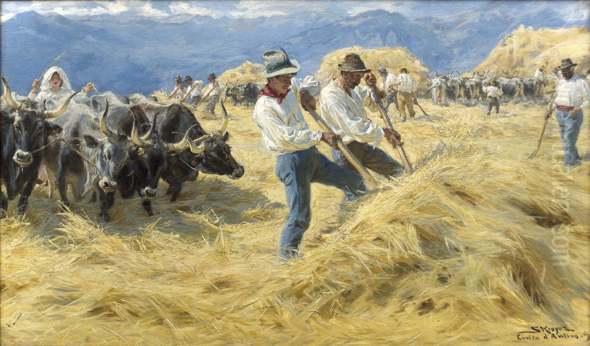 Taerskning i Abruzzerne Oil Painting by Peder Severin Kroyer