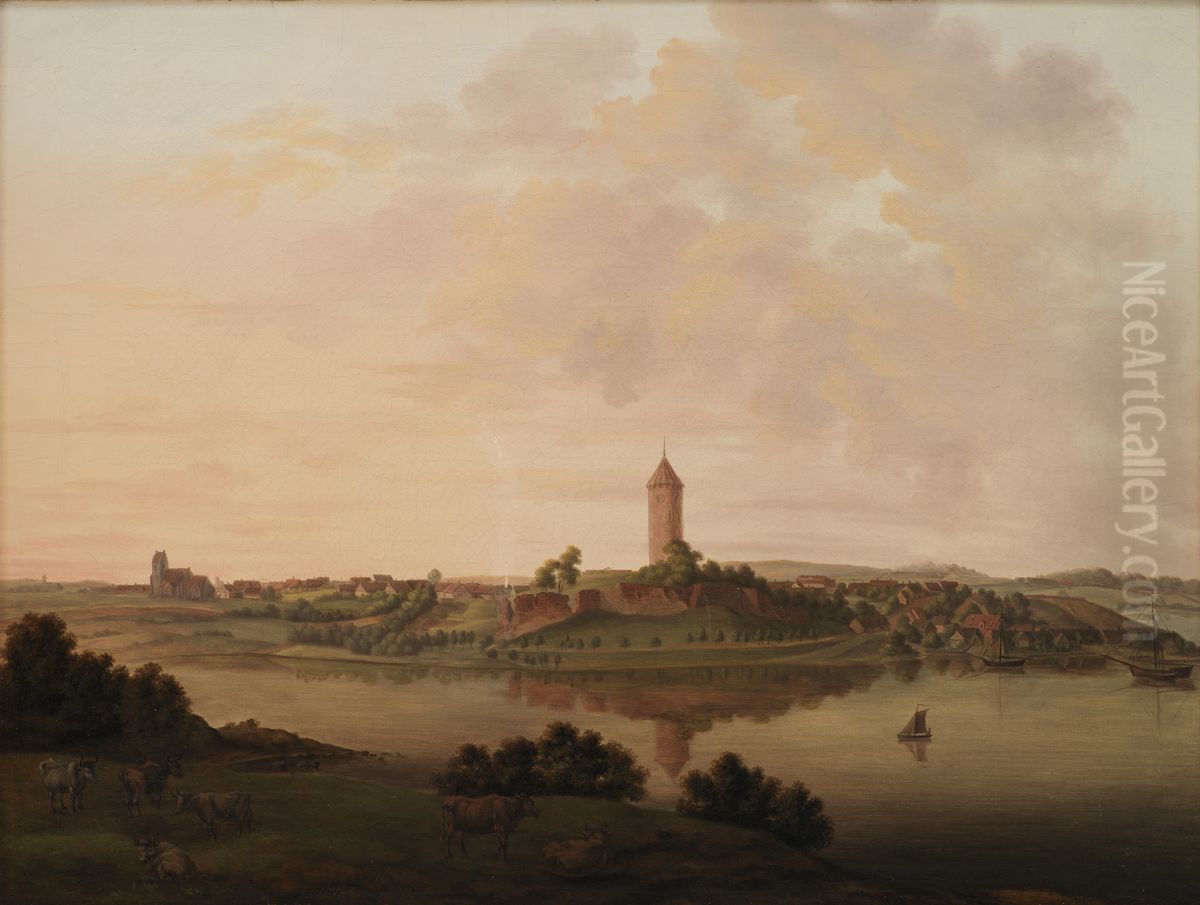 Prospekt af Vordingborg Oil Painting by Heinrich August Grosch