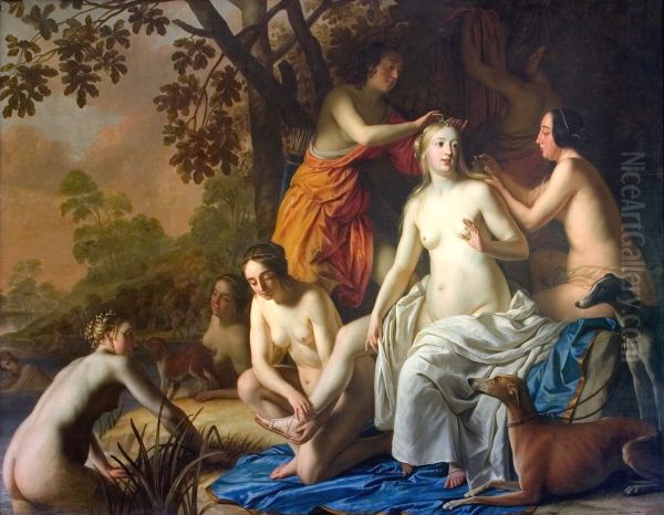 Diana with her Nymphs Oil Painting by Gerard van Honthorst