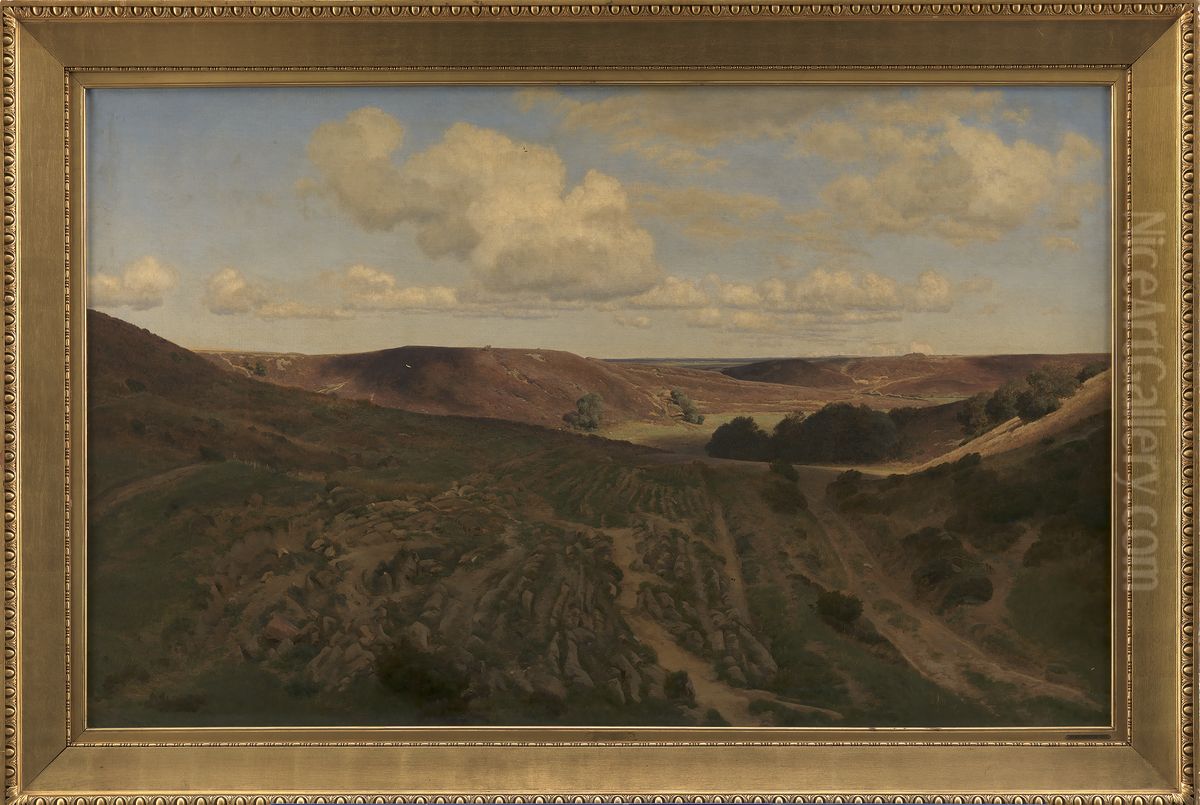 Landskab ved Nejsum i Vendsyssel Oil Painting by Janus Andreas Bartholin La Cour