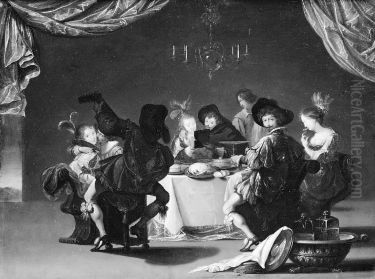 Party Scene Oil Painting by Frans Francken I