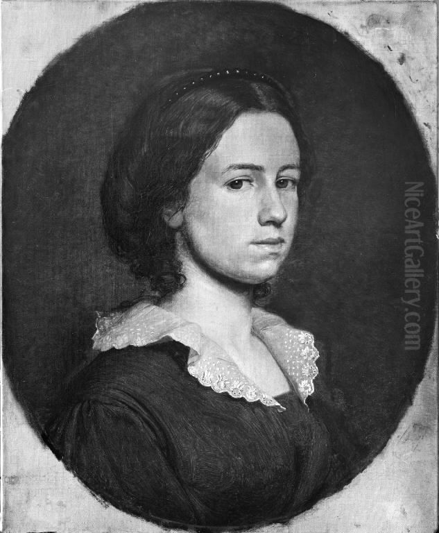 Melanie Becker, f. Wolff Oil Painting by Ludvig Abelin Schou