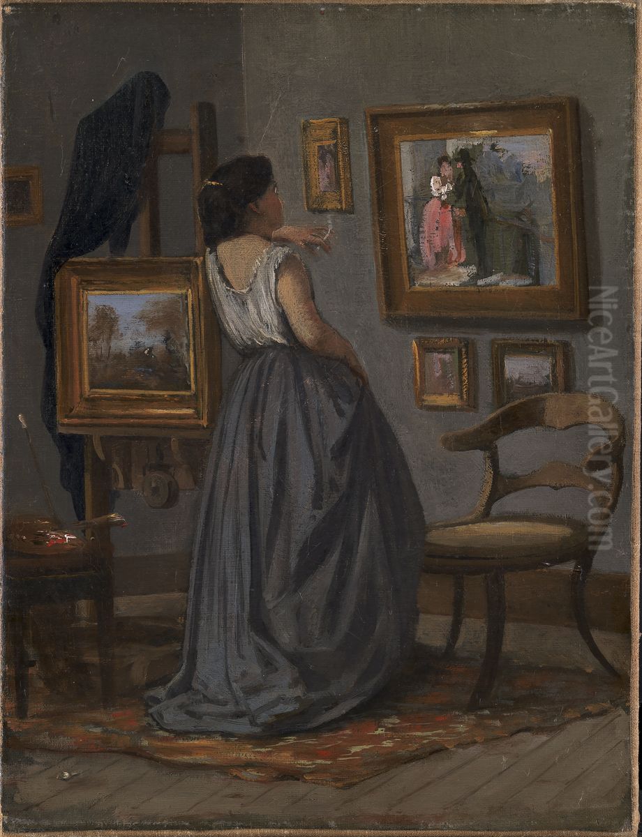 A Lady in the Studio Oil Painting by David Jacobsen