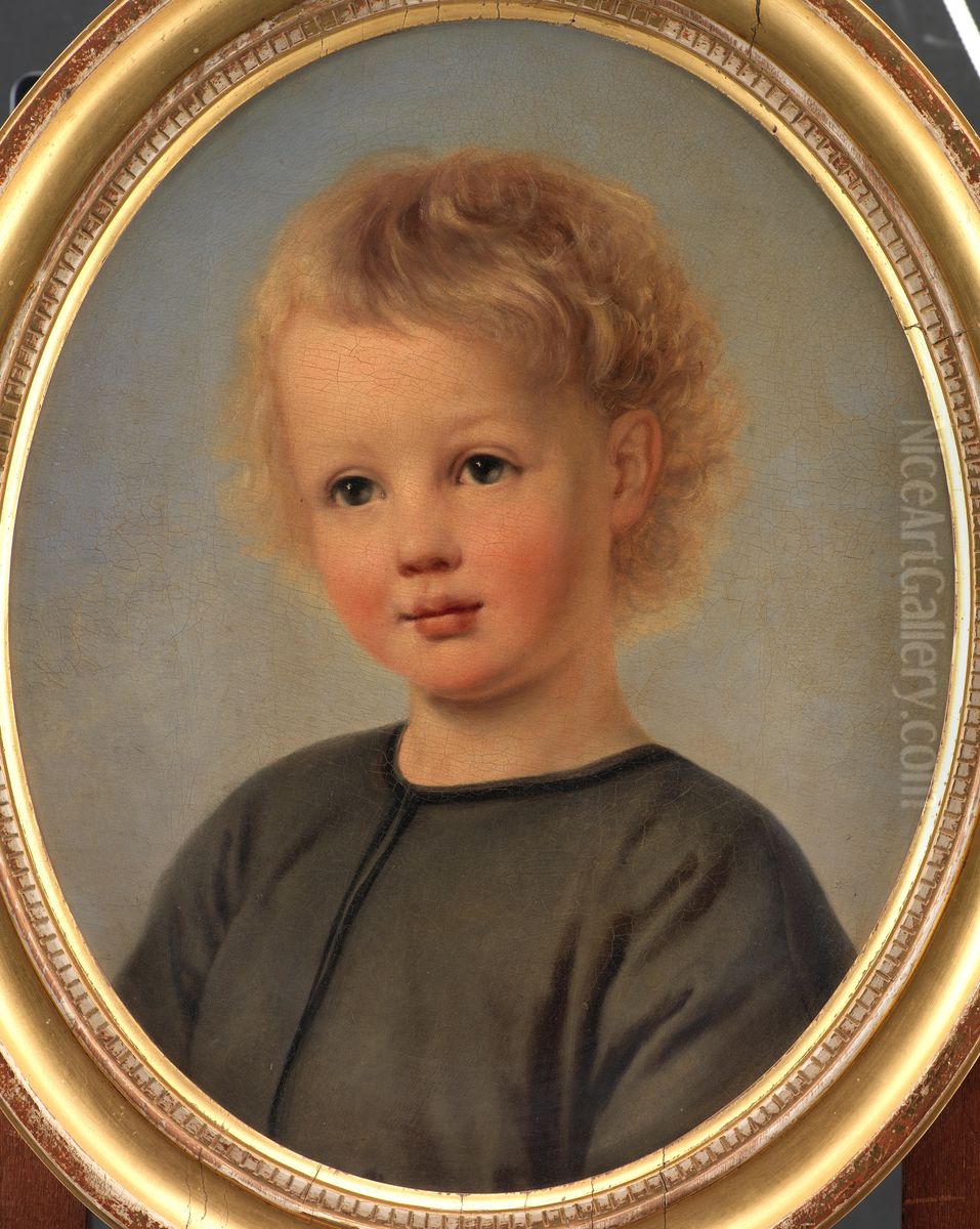 Portraet af Holger Aagaard Hammerich som 4-arig Oil Painting by Elisabeth Baumann