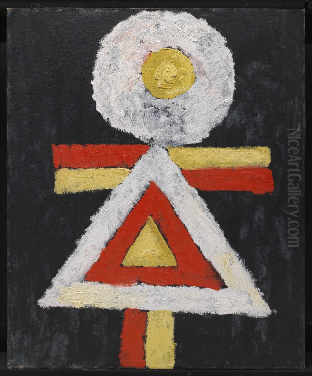 Geometric Figure Oil Painting by Marsden Hartley