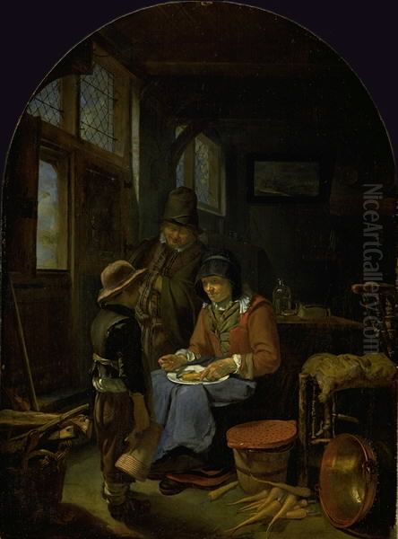 Sending the Boy for Beer Oil Painting by Frans van Mieris
