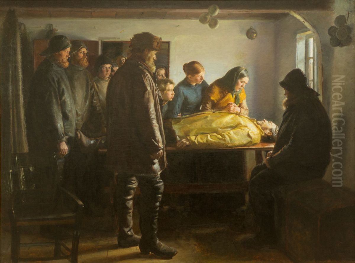 Den druknede Oil Painting by Michael Peter Ancher