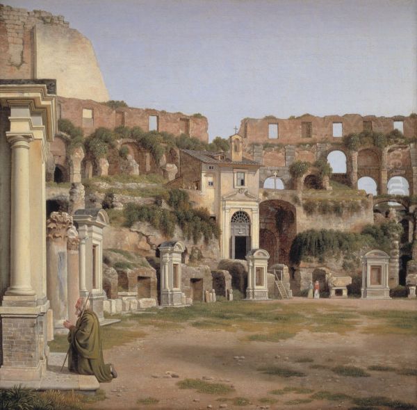 View of the Interior of the Colosseum Oil Painting by Christoffer Wilhelm Eckersberg