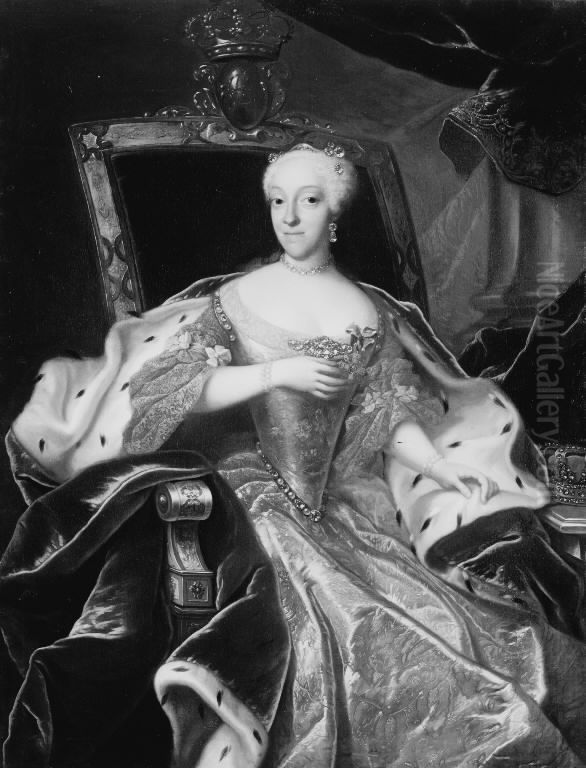 Prinsesse Charlotte Amalie (1706-1782), Frederik IV's datter Oil Painting by Johann Salomon Wahl