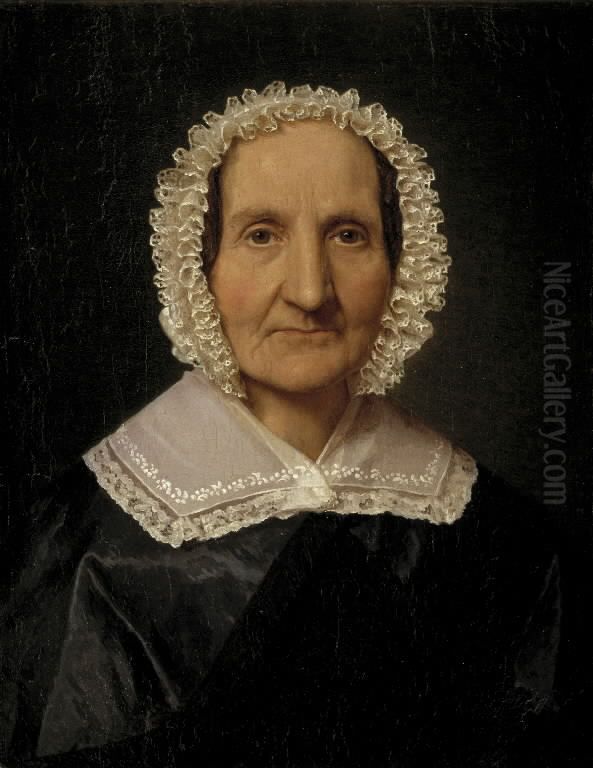Juliane Dorothea Kobke, nee Ratz, the Artist's Mother-in-Law Oil Painting by Christen Kobke