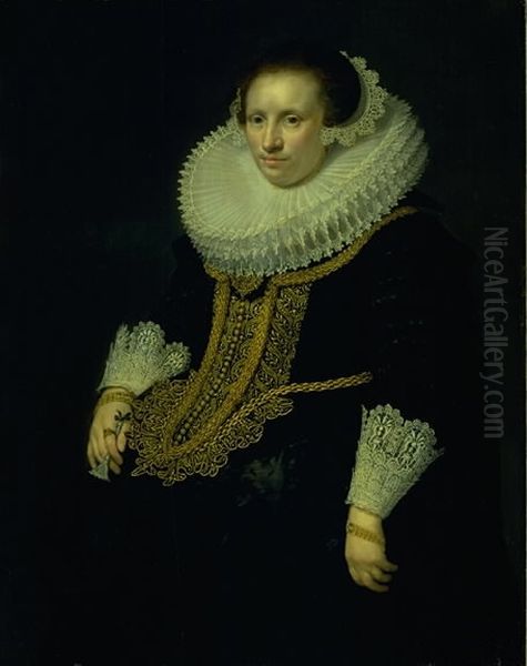 Portrait of a Lady Oil Painting by Jan Van Ravesteyn