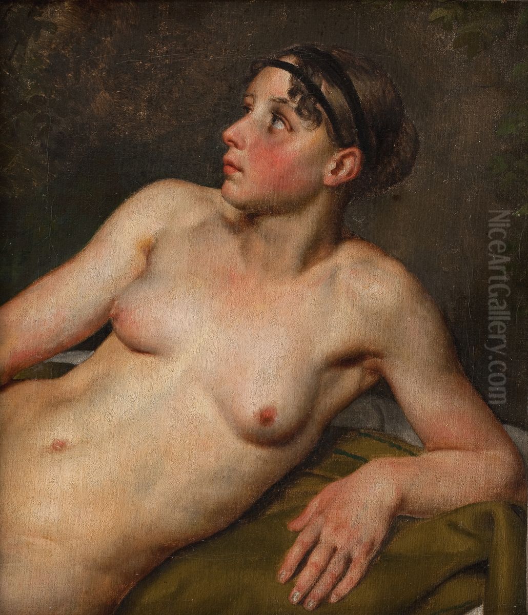 Reclining Female Nude Oil Painting by Christoffer Wilhelm Eckersberg
