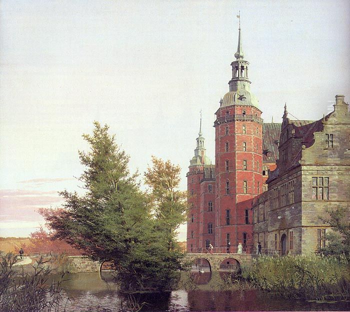 Frederiksborg Castle Seen from the Northwest Oil Painting by Christen Kobke