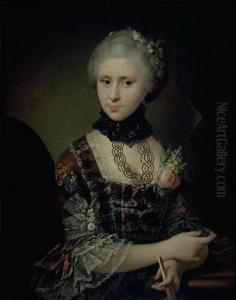 Cathrine Sophie Kirchhoff, f. Christensen Oil Painting by Jens Juel