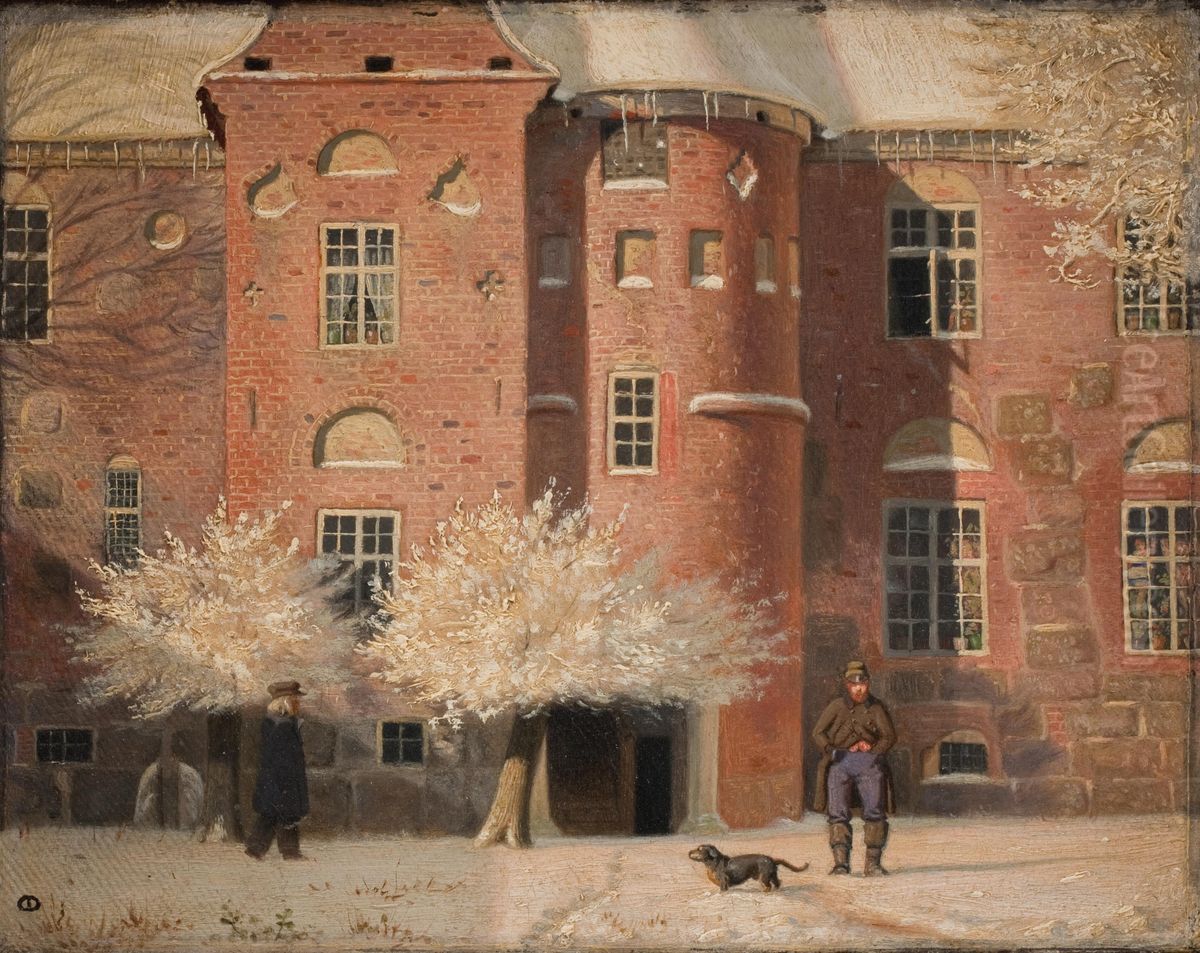 The Manor of Krabbesholm in Jutland Oil Painting by Christen Dalsgaard