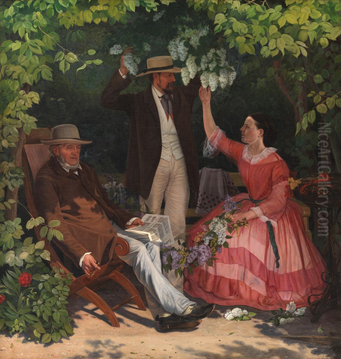 I lysthuset Oil Painting by Vilhelm Kyhn