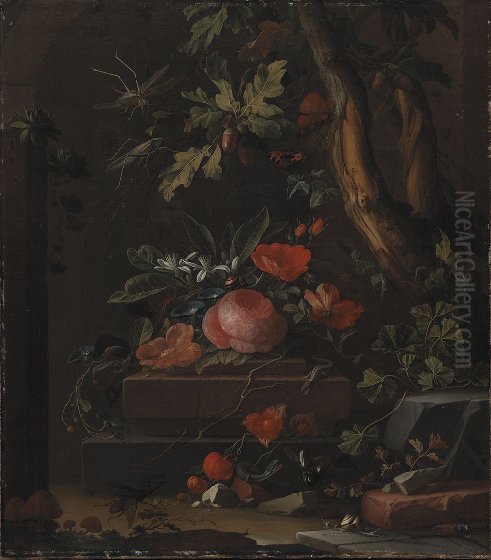 Flowers Oil Painting by Elias van den Broeck
