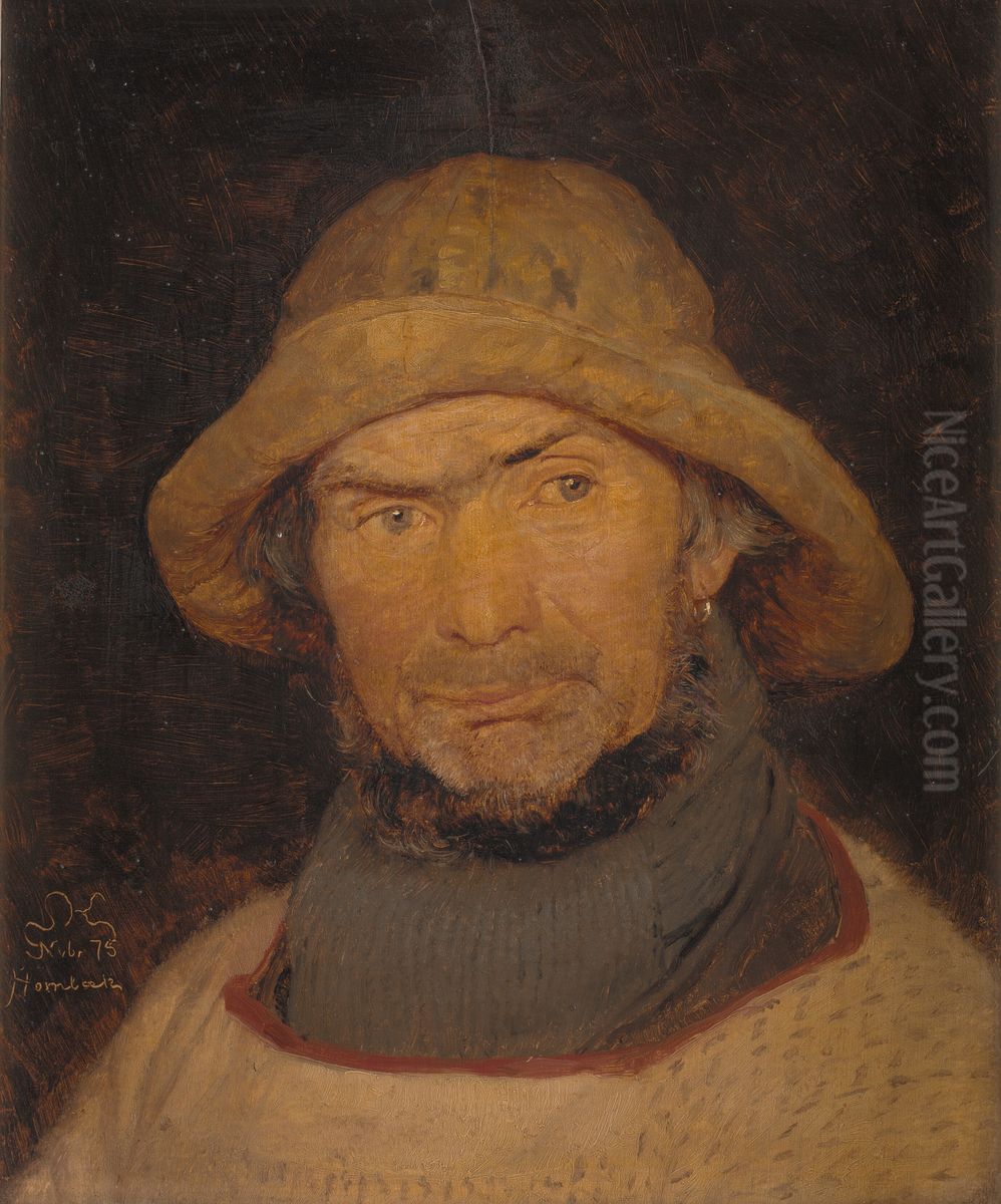 Portraet af en fisker fra Hornbaek Oil Painting by Peder Severin Kroyer