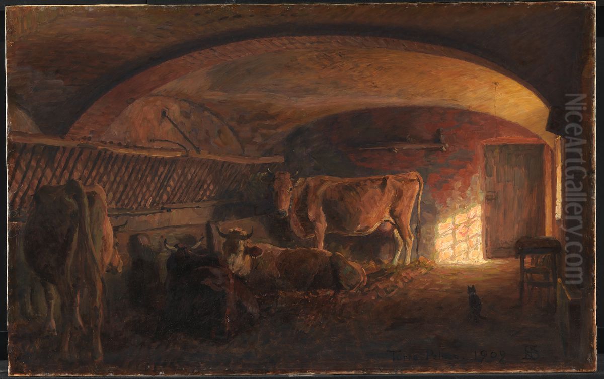 Italiensk kostald Oil Painting by Niels Skovgaard
