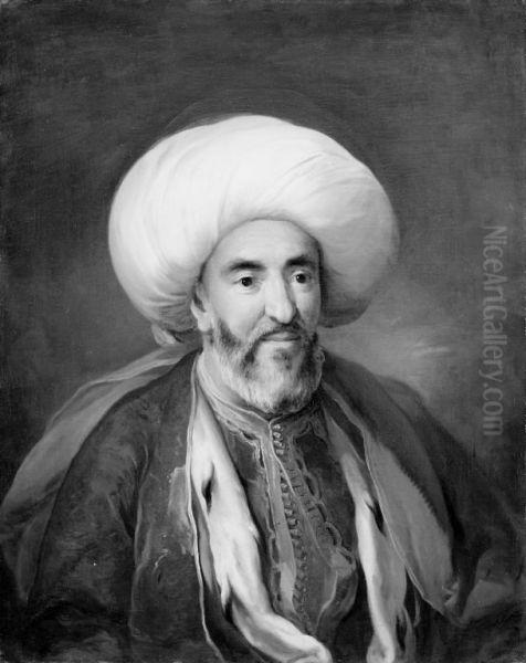Portrait of Mahmud Agas, Ambassador of Tripolis Oil Painting by Carl Gustaf Pilo