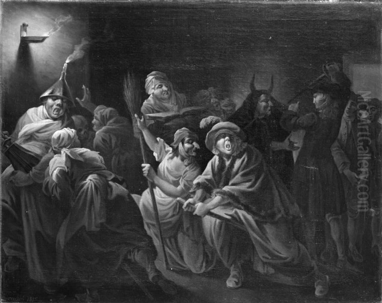 Uden Hoved og Hale, II akt, 2. scene Oil Painting by Christian August Lorentzen