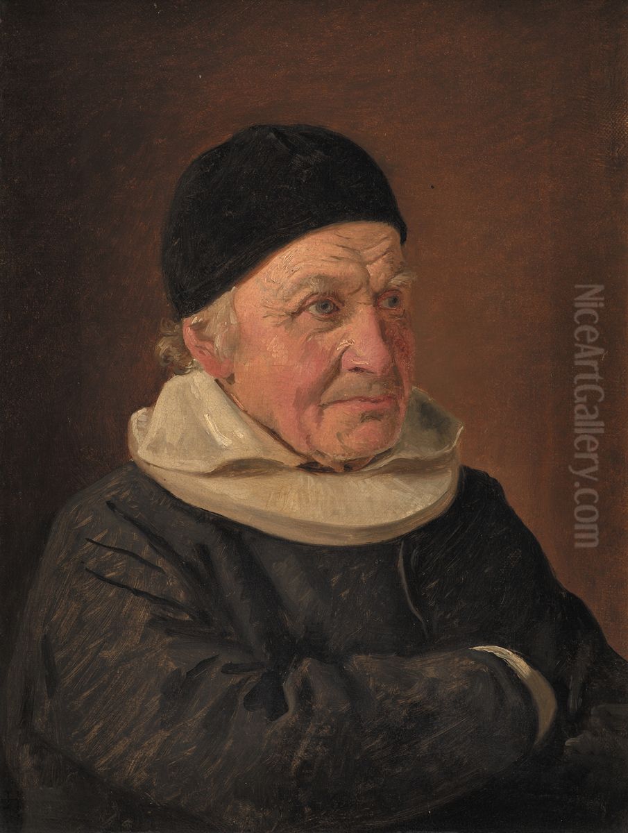 Pastor Jens Bindesboll Oil Painting by Constantin Hansen