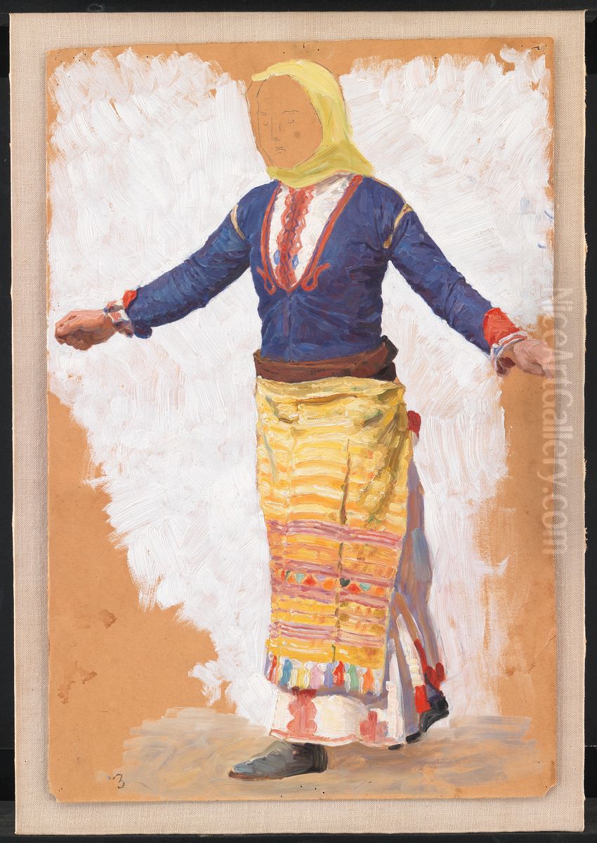 Dansende kvinde. Megara Oil Painting by Niels Skovgaard