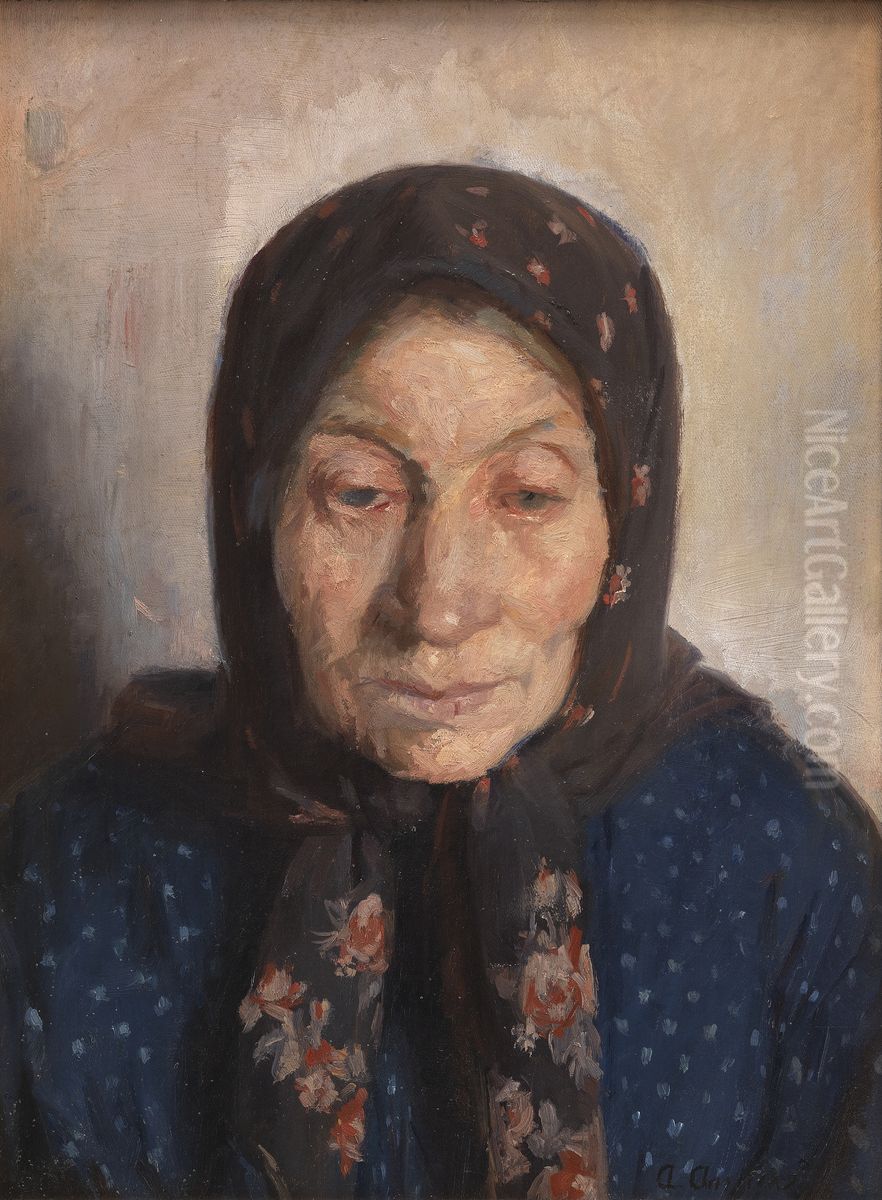 Gammel fiskerkone Oil Painting by Anna Ancher