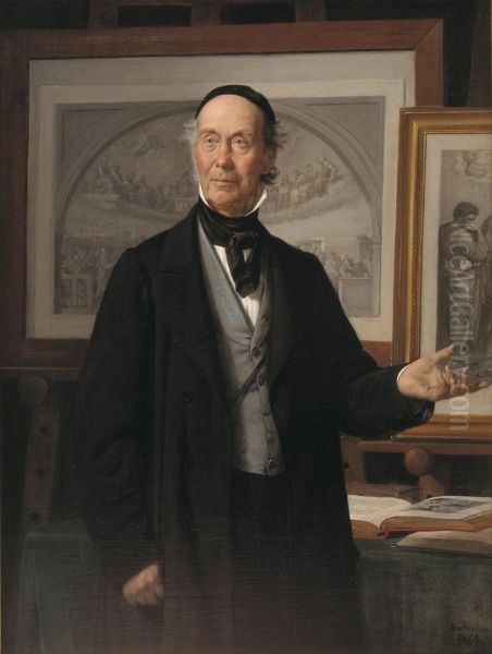 The Art Historian N. L. Hoyen Oil Painting by Wilhelm Marstrand