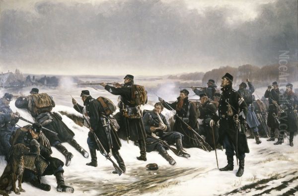 Fra forposterne 1864 Oil Painting by Vilhelm Rosenstand