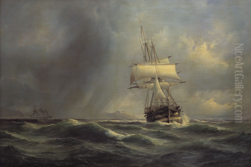 Marine. Oil Painting by Anton Melbye