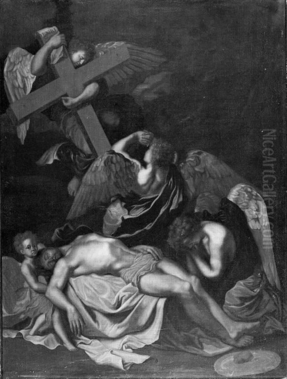 The Deposition Oil Painting by Bertholet Flemalle