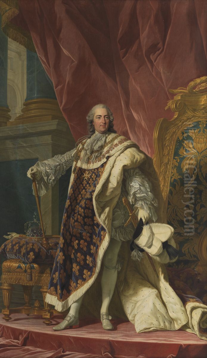 Louis XV of France (1710-1774) Oil Painting by Louis-Michel Van Loo