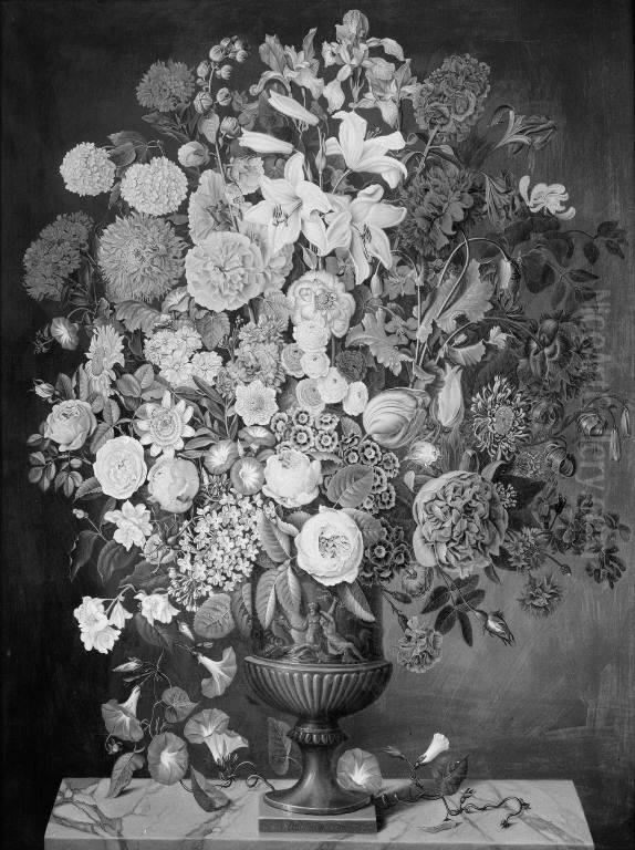 Blomster i en vase Oil Painting by Carl Christian Seydewitz