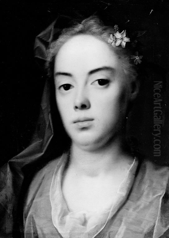 The Artist's Wife Esther, nee Winther Oil Painting by Balthasar Denner