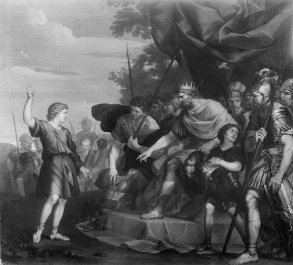 Saul and David Oil Painting by Ciro Ferri
