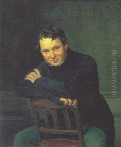 Portraet af Bottlieb Bindesboll. Oil Painting by Wilhelm Marstrand