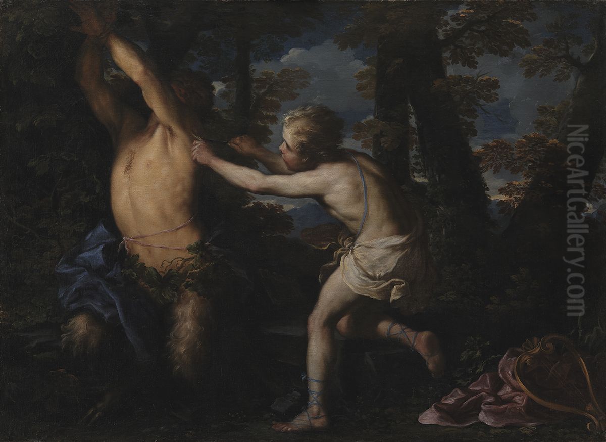 Apollo Flaying Marsyas Oil Painting by Girolamo Troppa