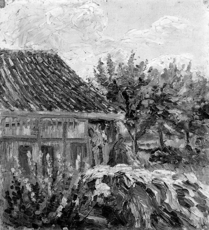 View of a House in Horsholm Oil Painting by Jens Adolf Jerichau