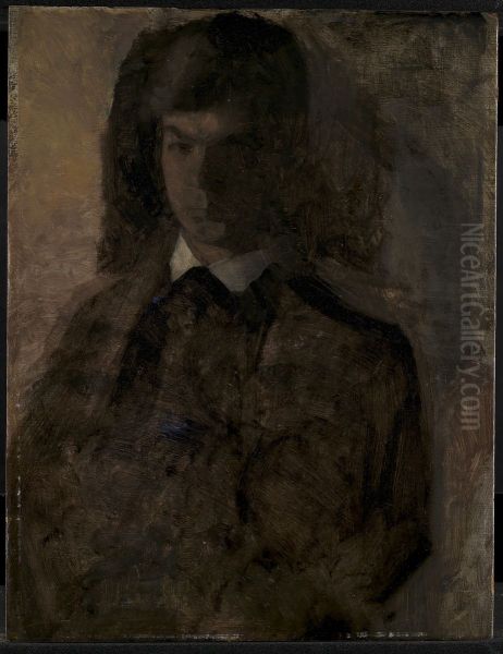 Maleren Svend Hammershoi, kunstnerens broder Oil Painting by Vilhelm Hammershoi