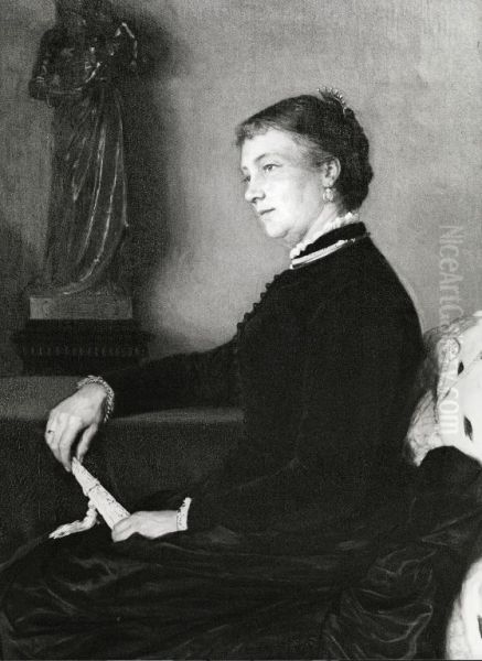 Fru Johanne Andersen, f. Schumacher Oil Painting by August Jerndorff