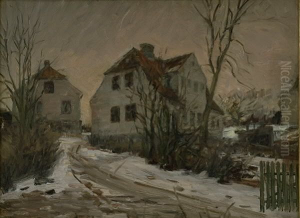 Winter in Lyngby Oil Painting by Albert Gottschalk