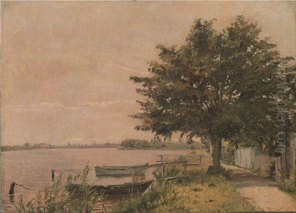 View of Dosseringen towards Norrebro Oil Painting by Christen Kobke